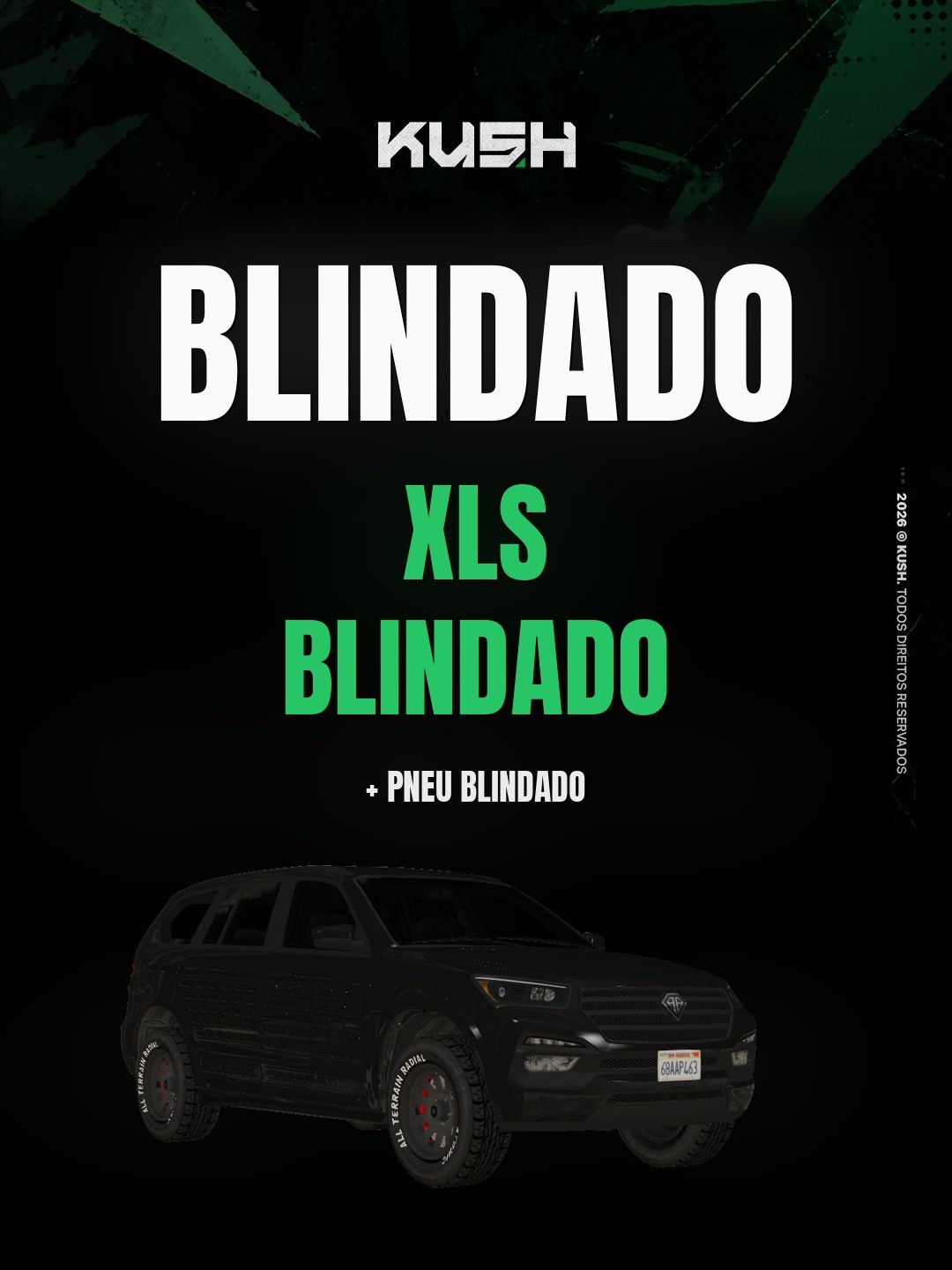 XLS Blindado + Pneu Blindado - 1 dia